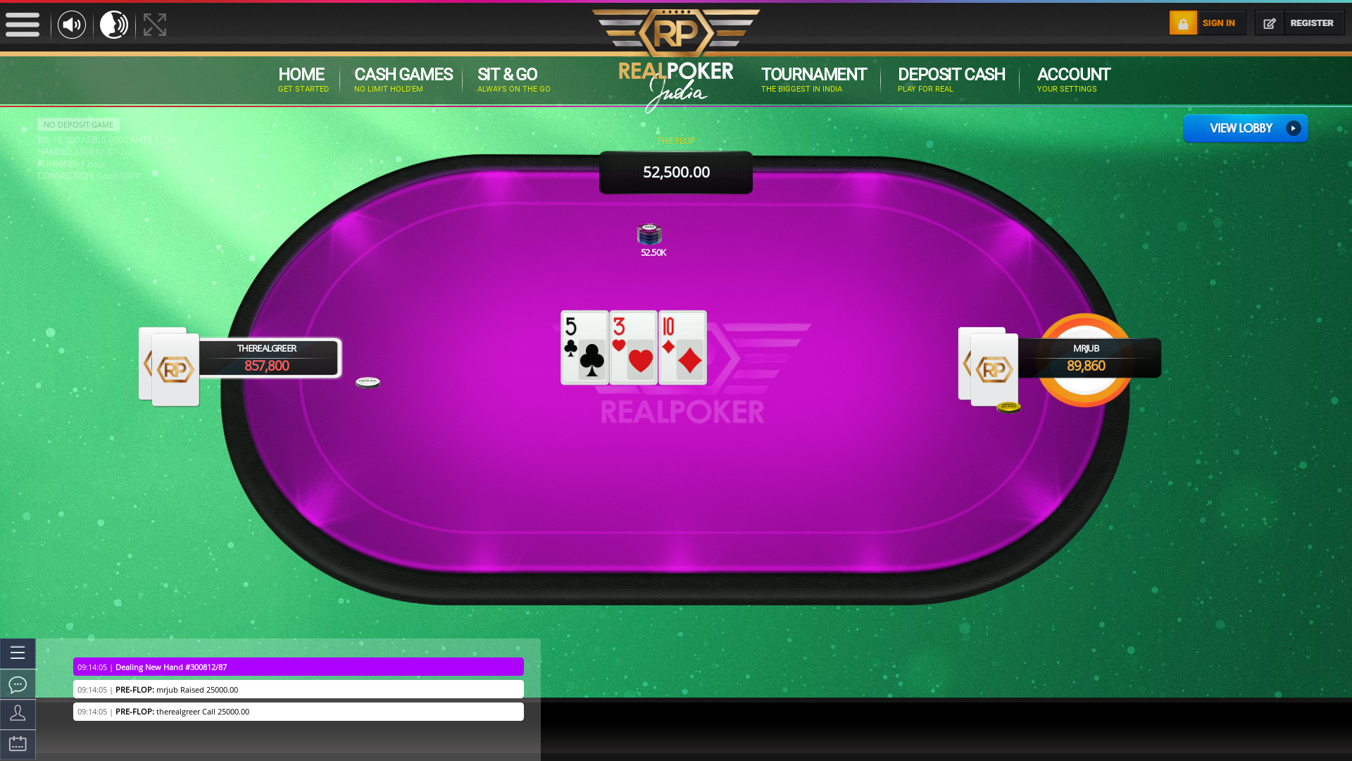 Indian online poker on a 10 player table in the 87th minute match up