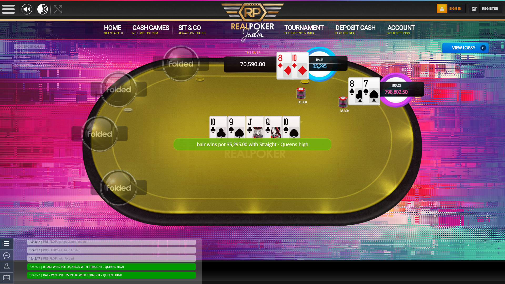 Indian online poker on a 10 player table in the 91st minute match up