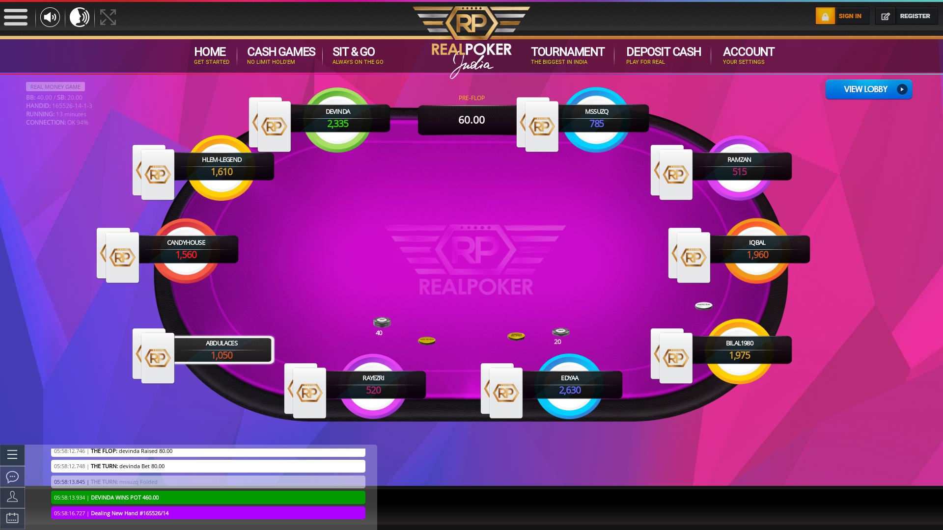 Kota Poker India from 6th August