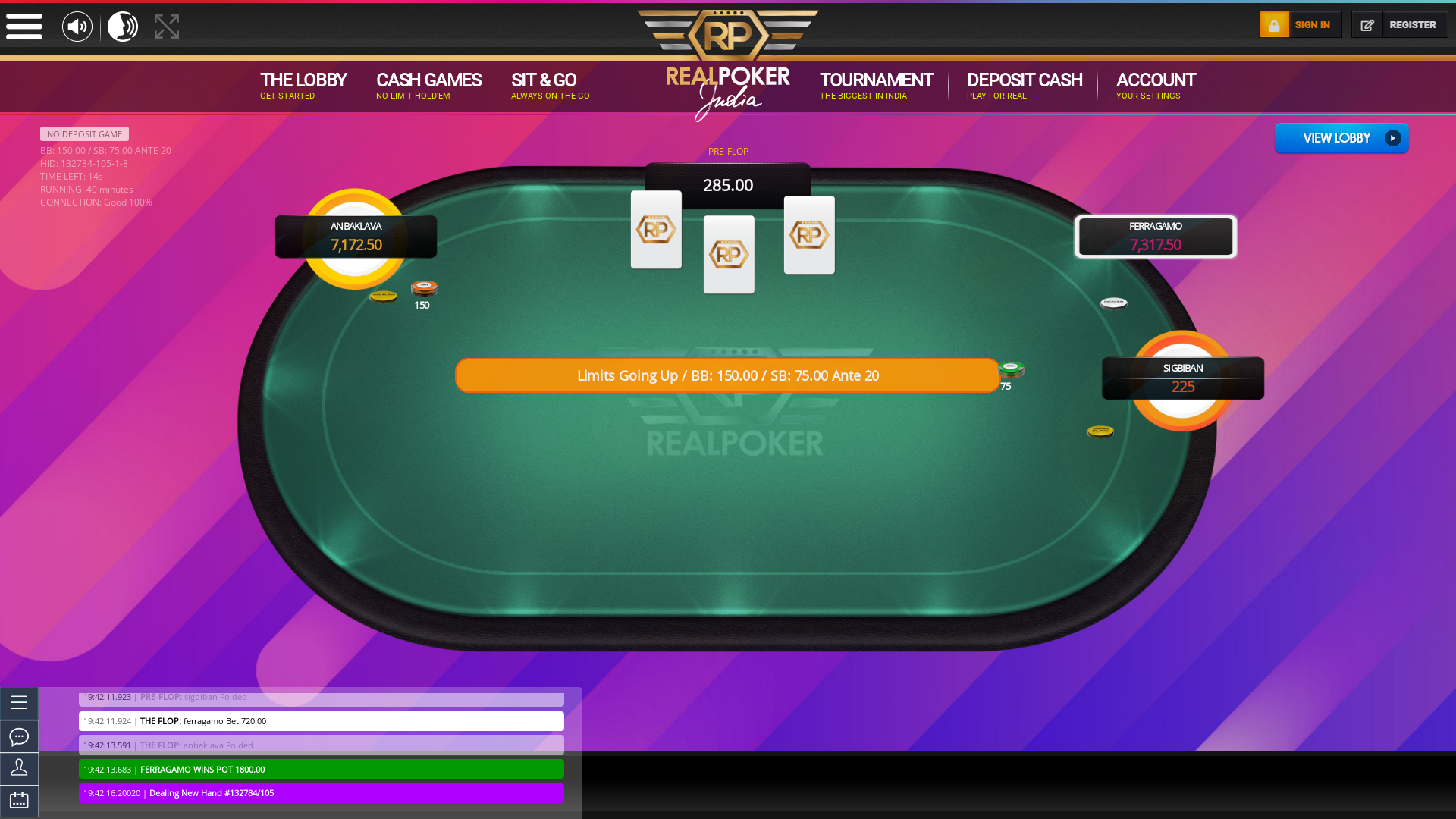 Indian poker on a 10 player table in the 39th minute