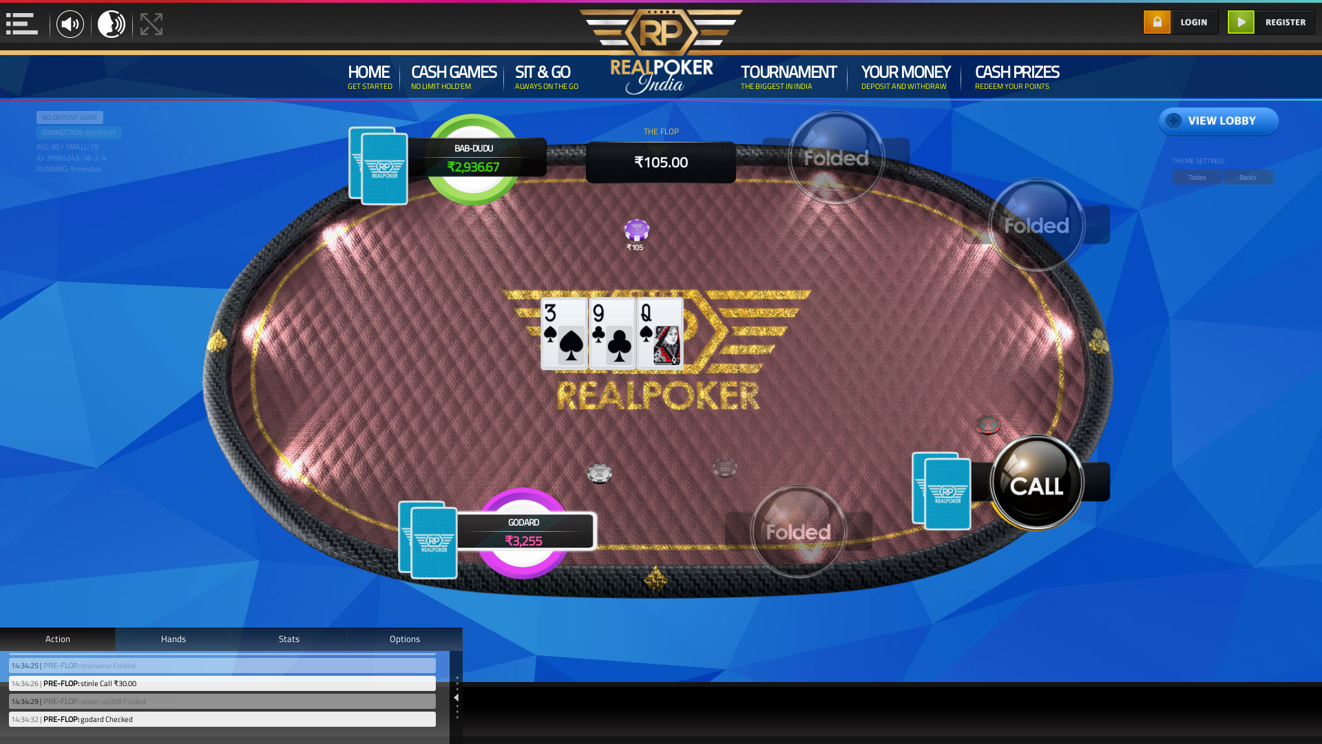indian poker on a 10 player table in the 9th minute