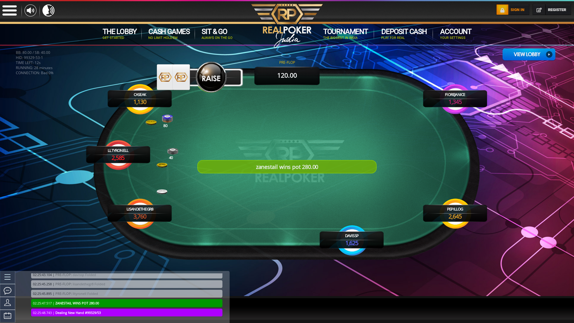 Kolkata real poker on a 10 player table in the 27th minute of the game