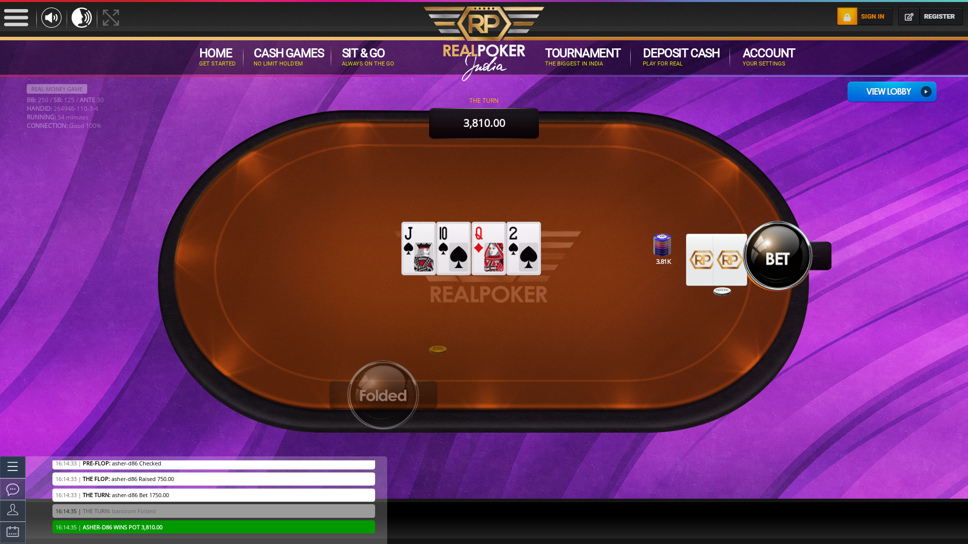 New Delhi 10 player poker in the 54th minute