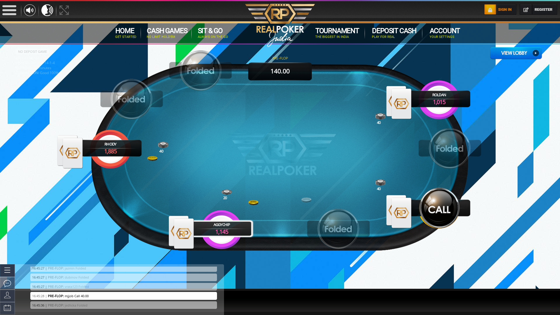 Online poker on a 10 player table in the 13th minute match up