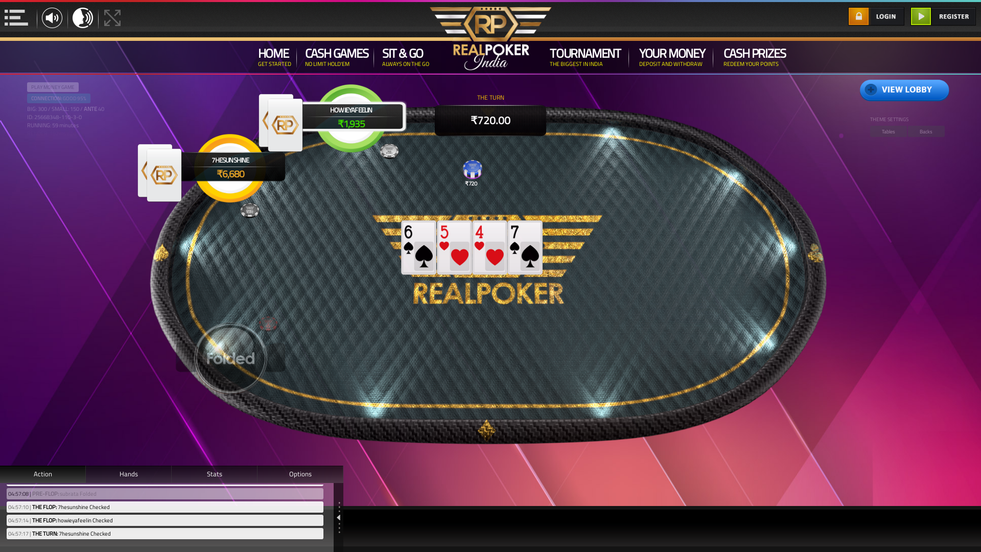 Online poker on a 10 player table in the 58th minute match up