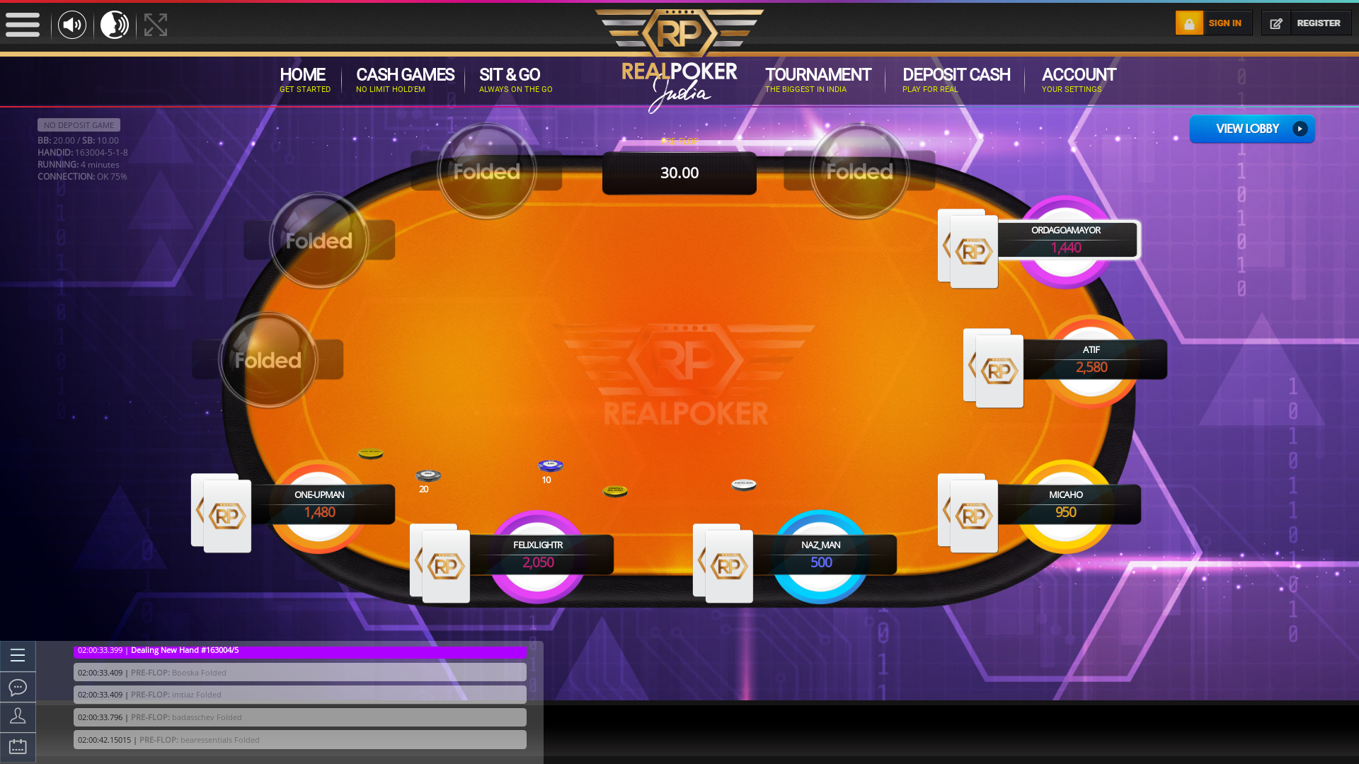 ordagoamayor playing online poker on the Bikaner table