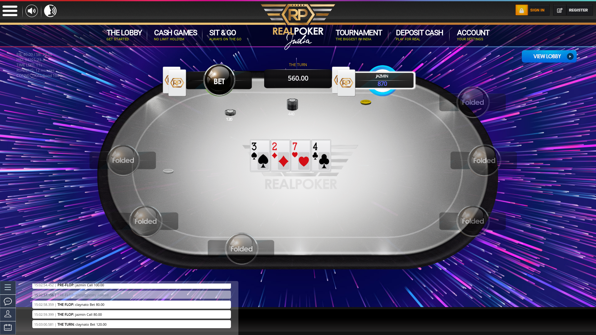 Real poker 10 player table in the 12th minute
