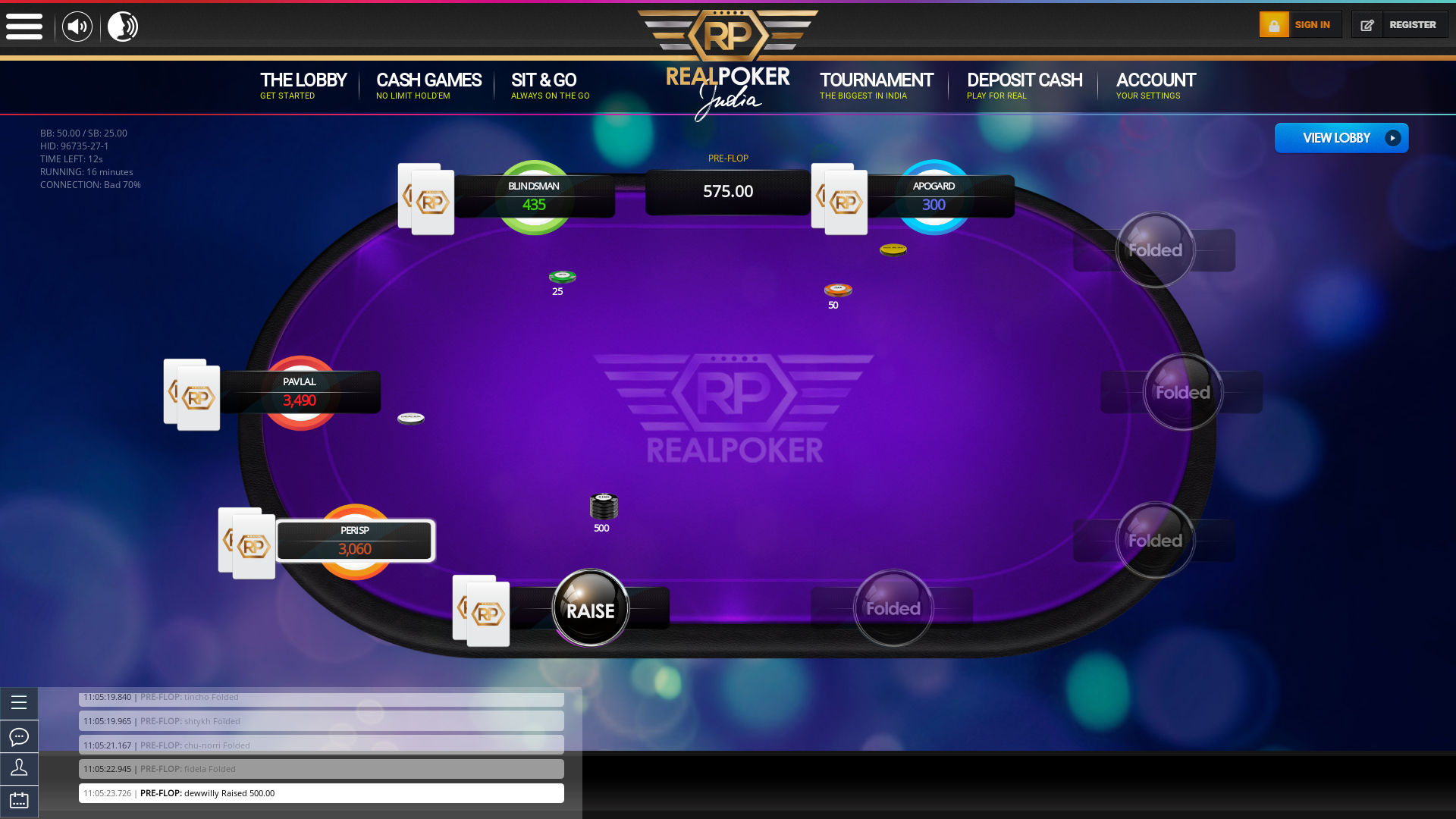 Real poker 10 player table in the 16th minute of the match
