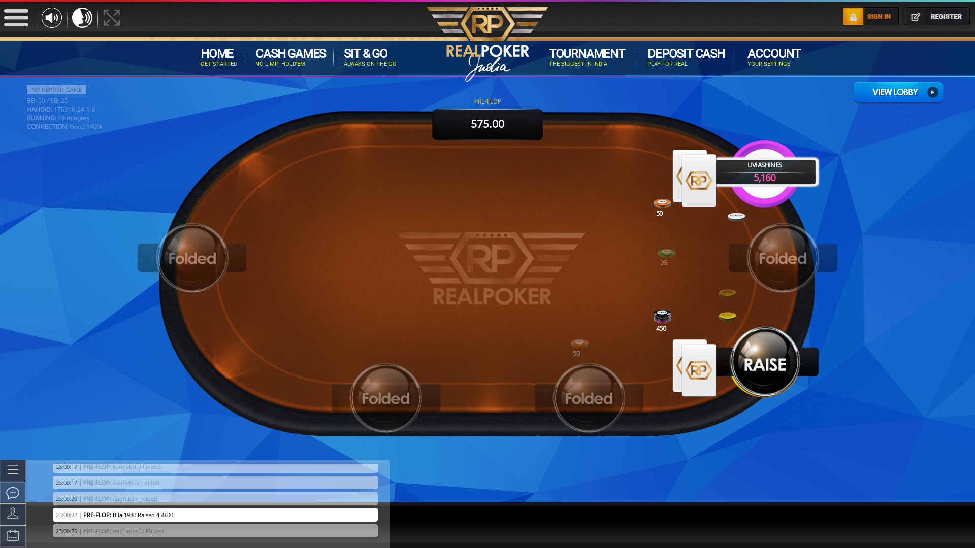 Real poker 10 player table in the 19th minute