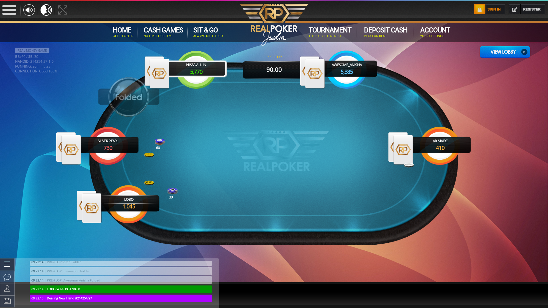 Real poker 10 player table in the 20th minute