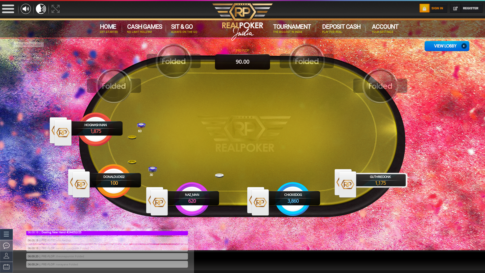 Real poker 10 player table in the 22nd minute