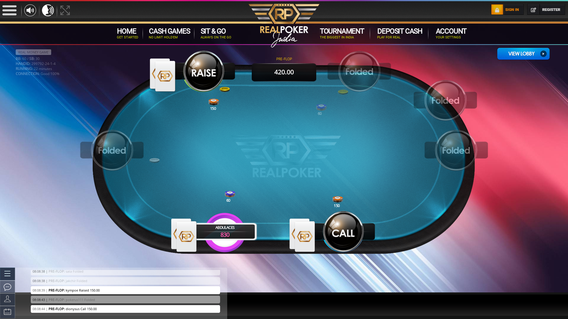 Real poker 10 player table in the 22nd minute
