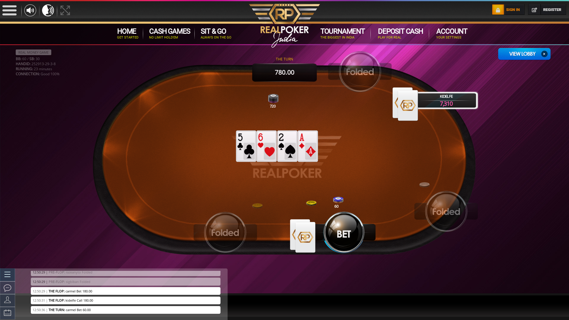 Real poker 10 player table in the 23rd minute