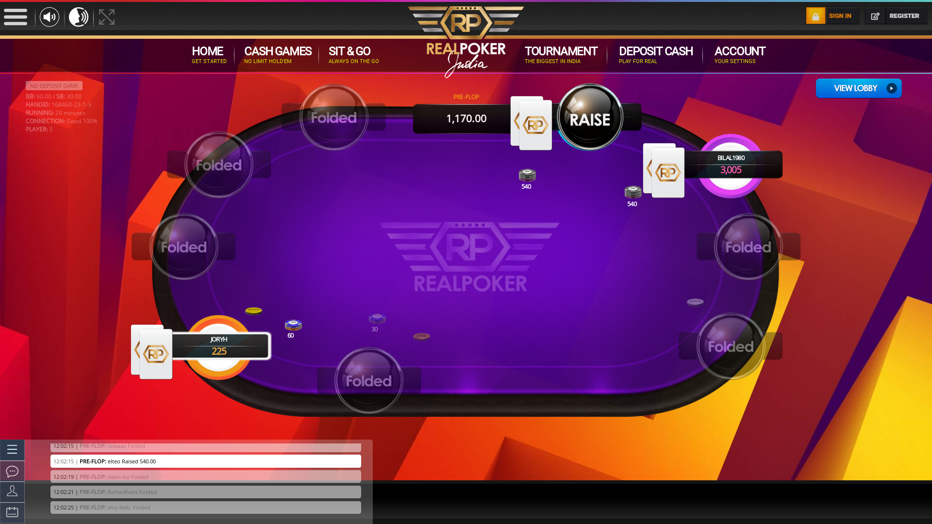 Real poker 10 player table in the 24th minute