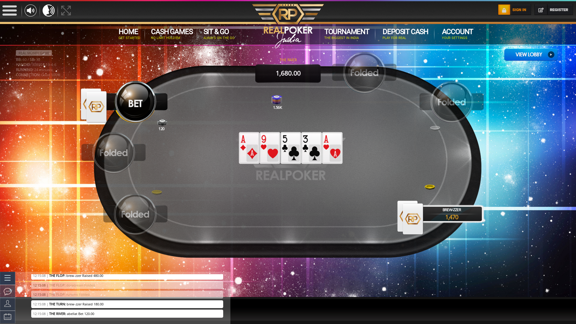 Real poker 10 player table in the 24th minute