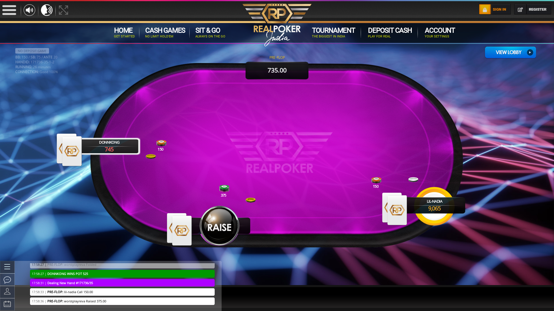 Real poker 10 player table in the 26th minute