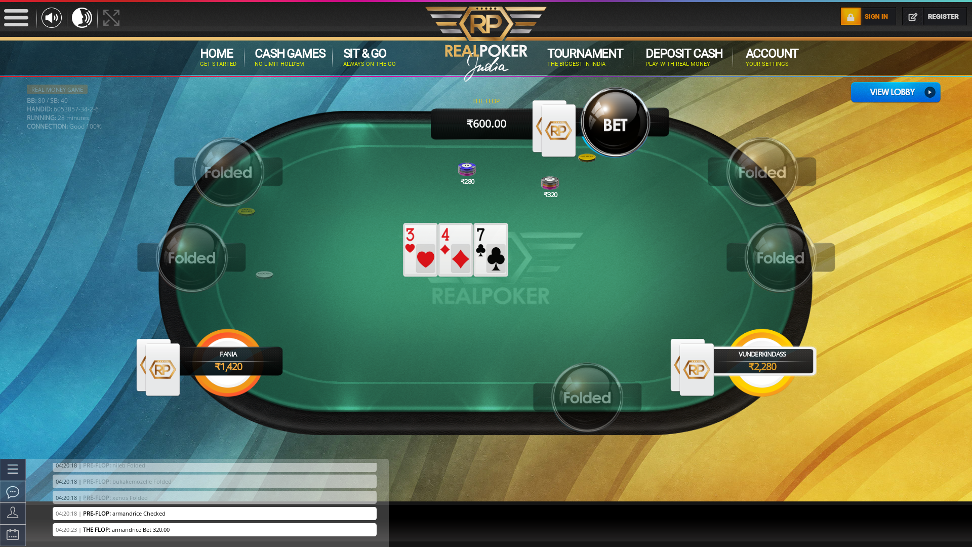 Real poker 10 player table in the 27th minute of the match