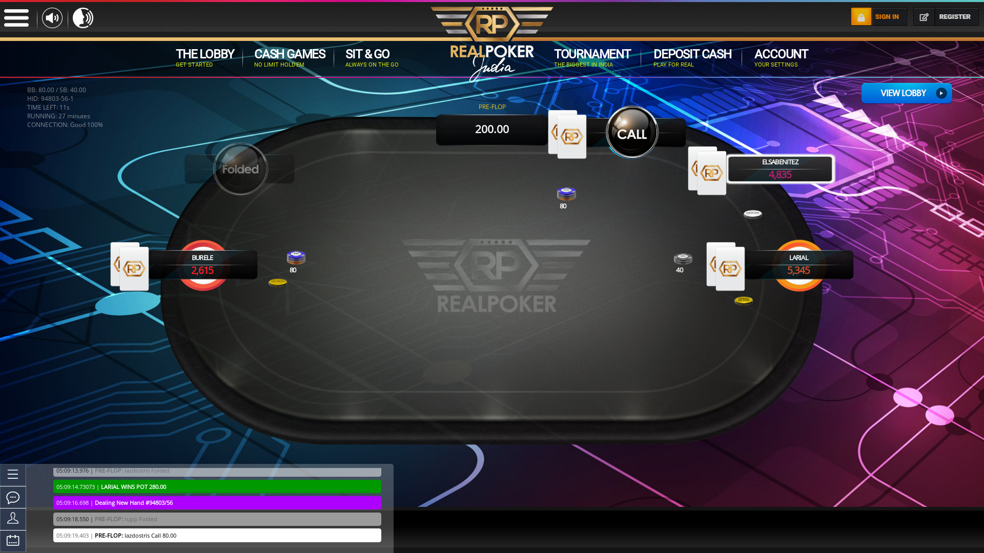 Real poker 10 player table in the 27th minute