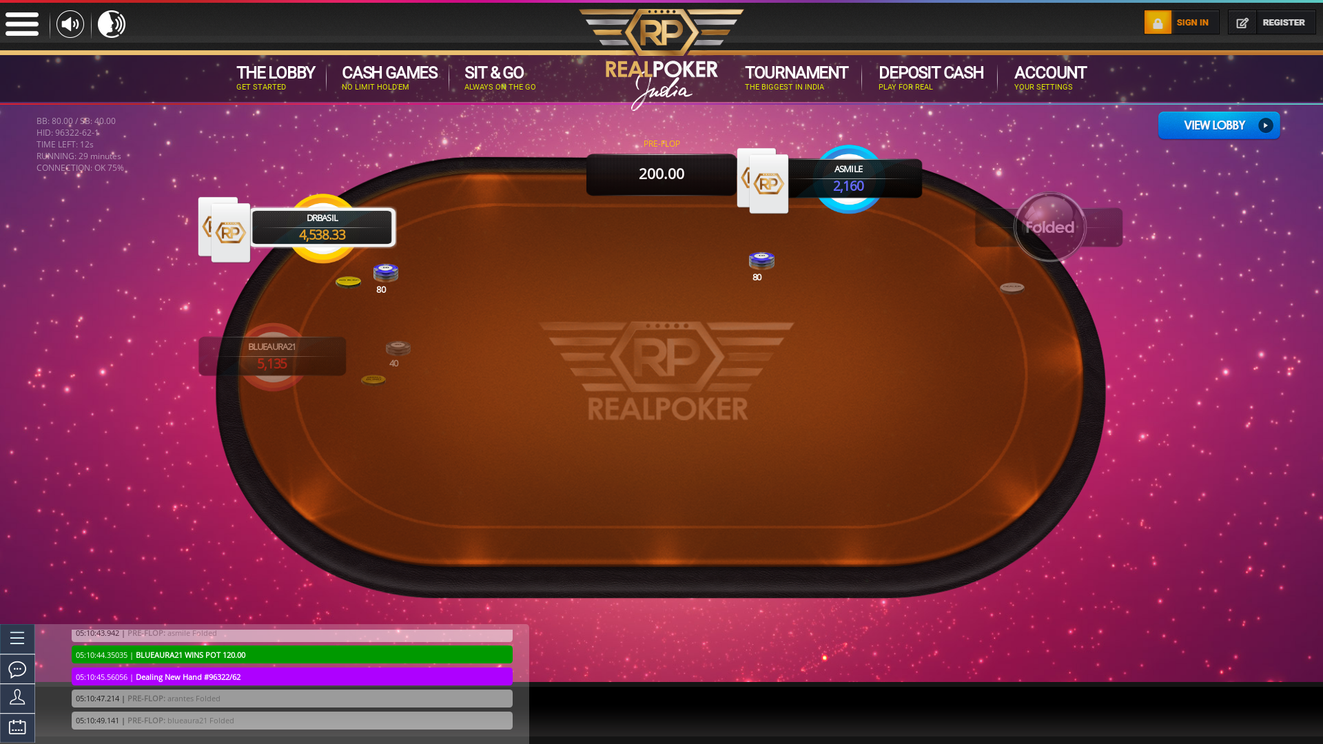 Real poker 10 player table in the 29th minute