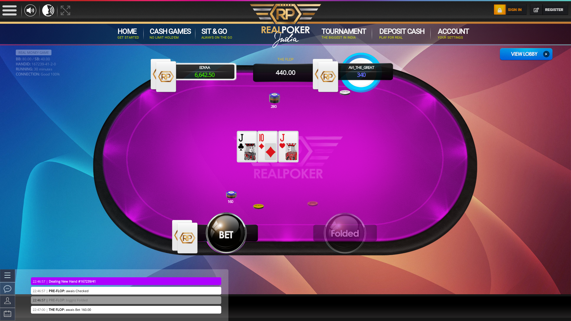 Real poker 10 player table in the 30th minute of the match