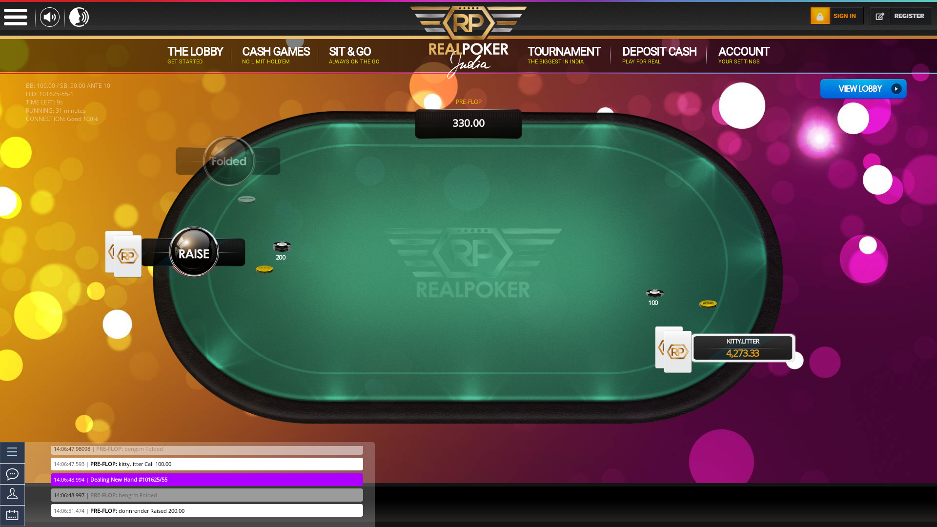 Real poker 10 player table in the 30th minute