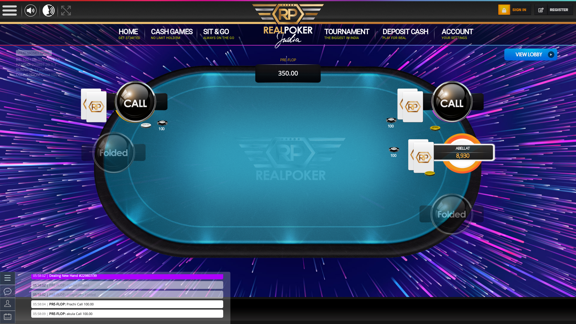 Real poker 10 player table in the 31st minute