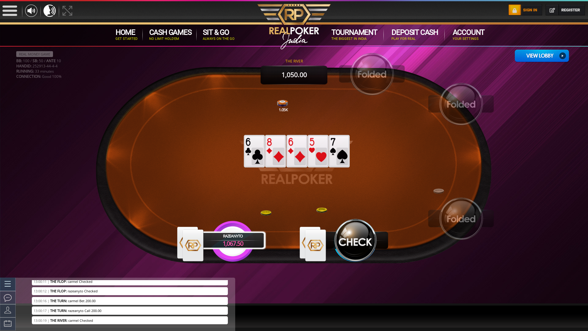 Real poker 10 player table in the 32nd minute