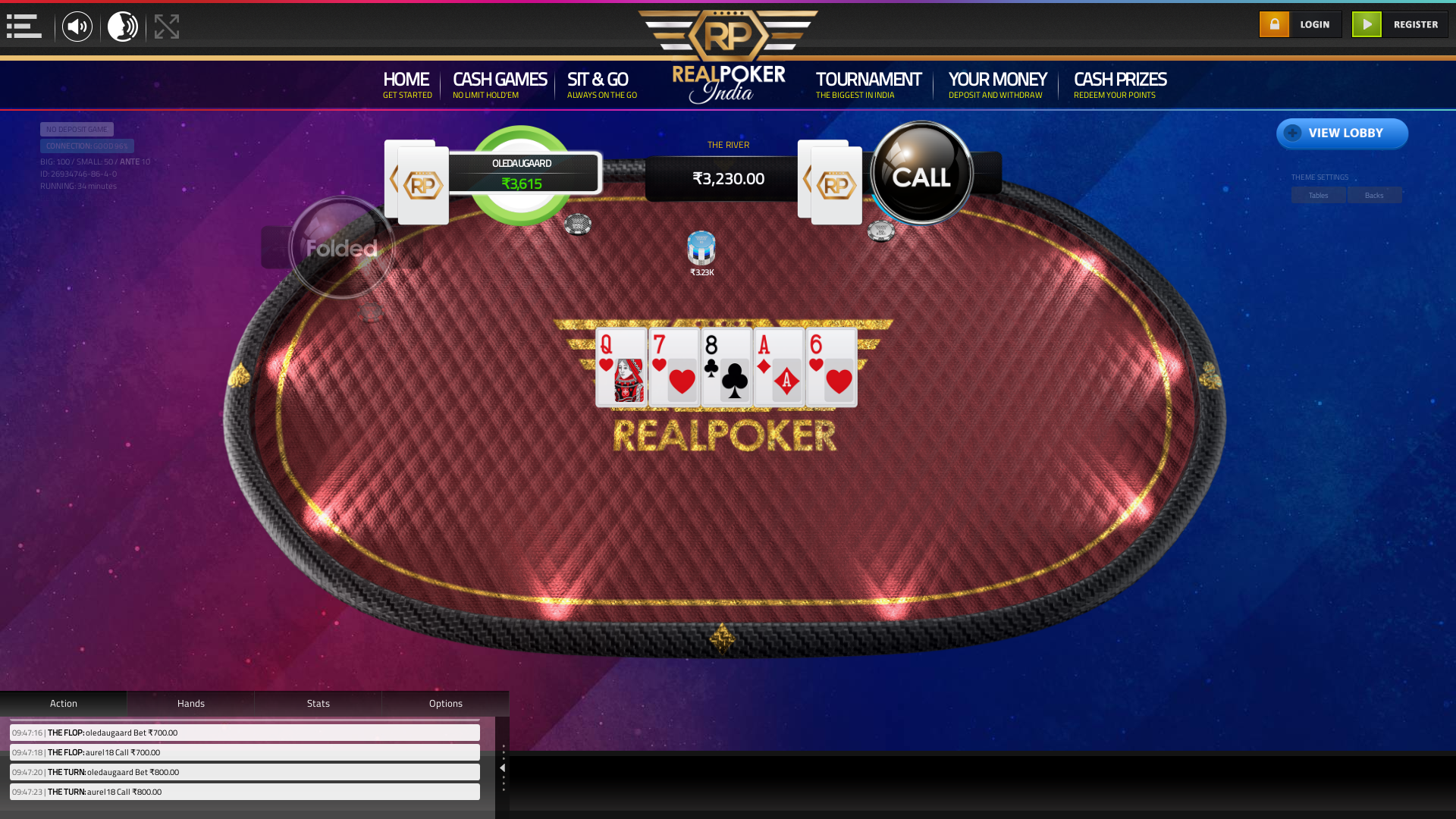 Real poker 10 player table in the 34th minute