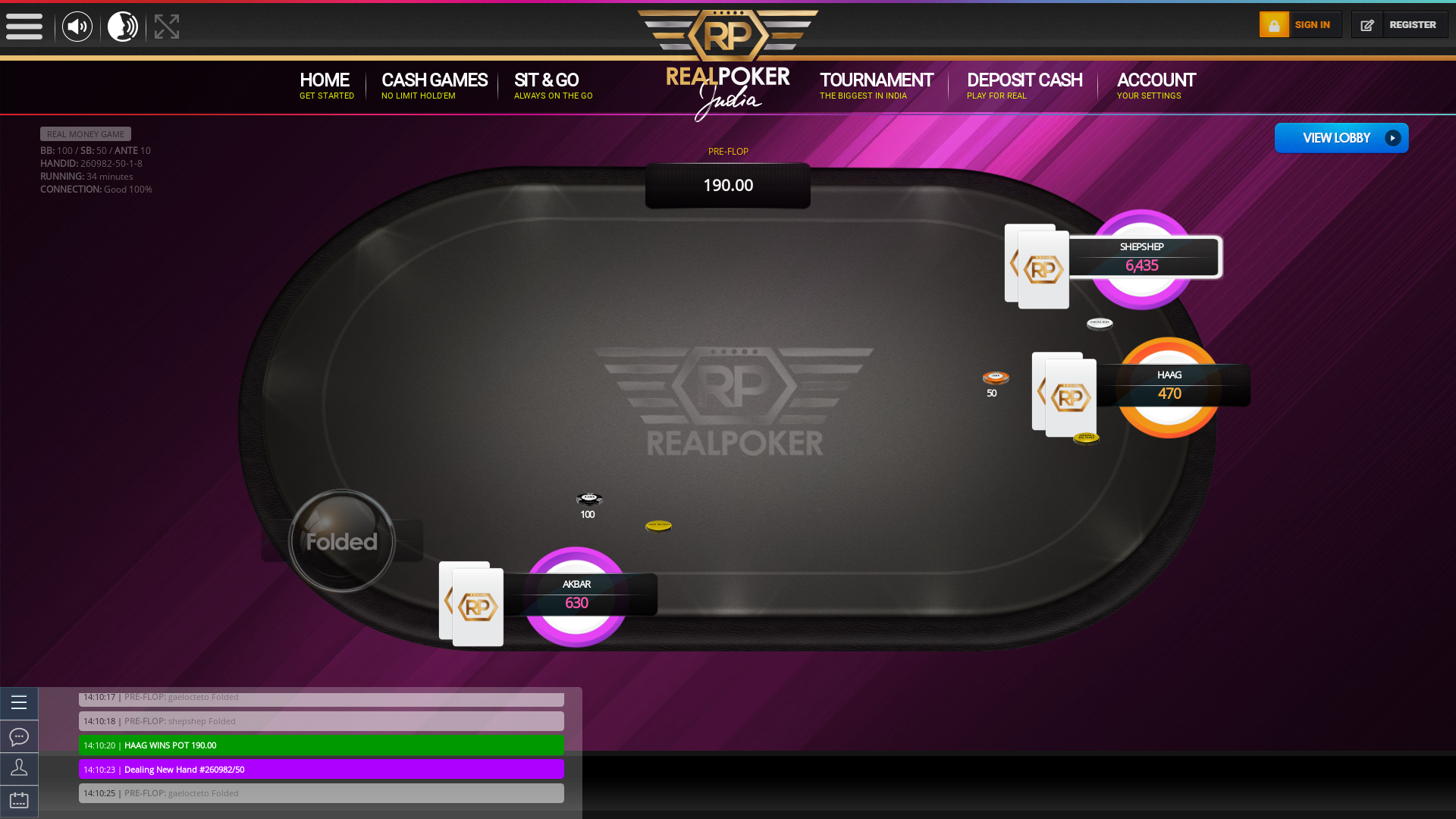 Real poker 10 player table in the 34th minute
