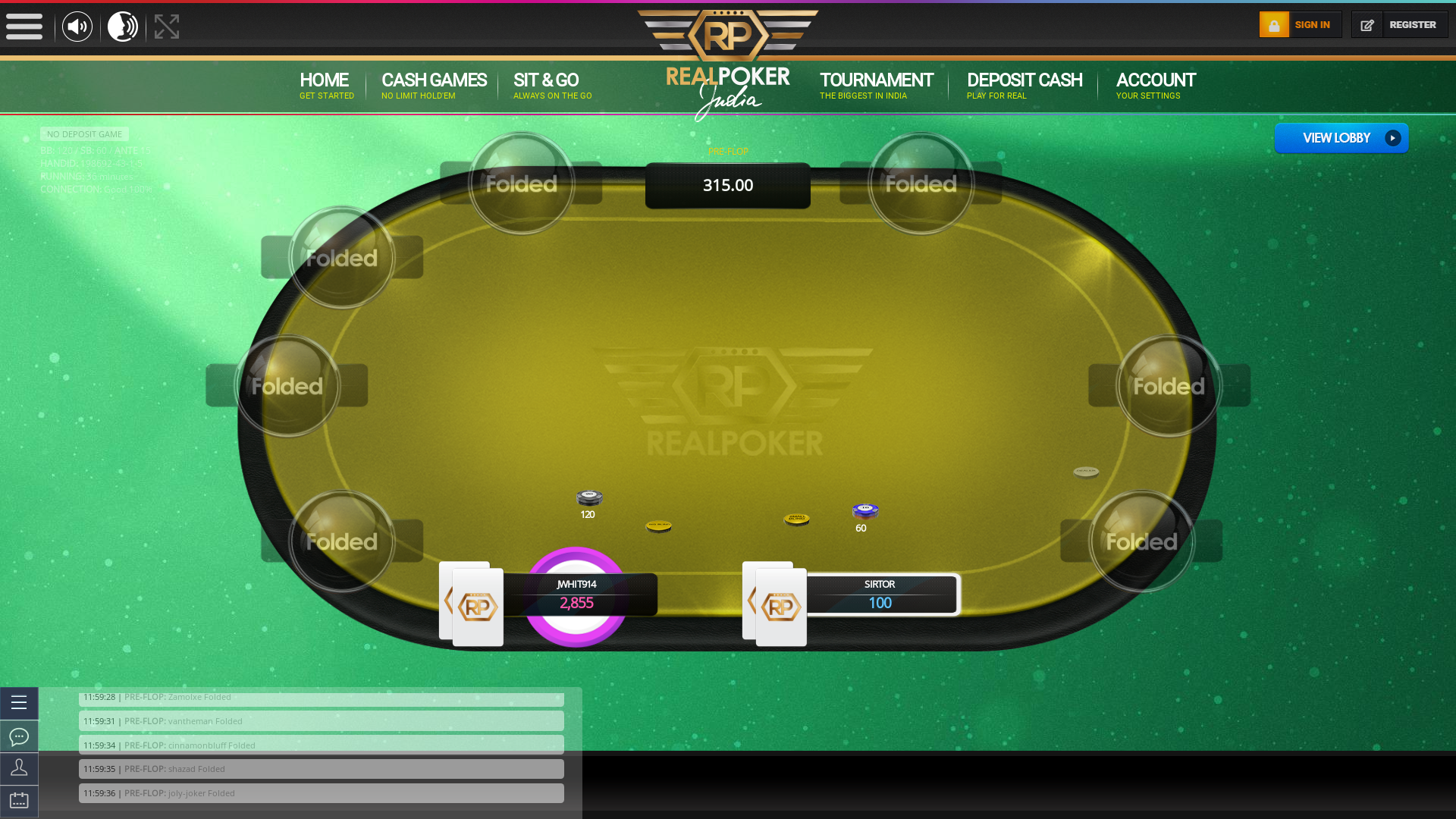 Real poker 10 player table in the 36th minute