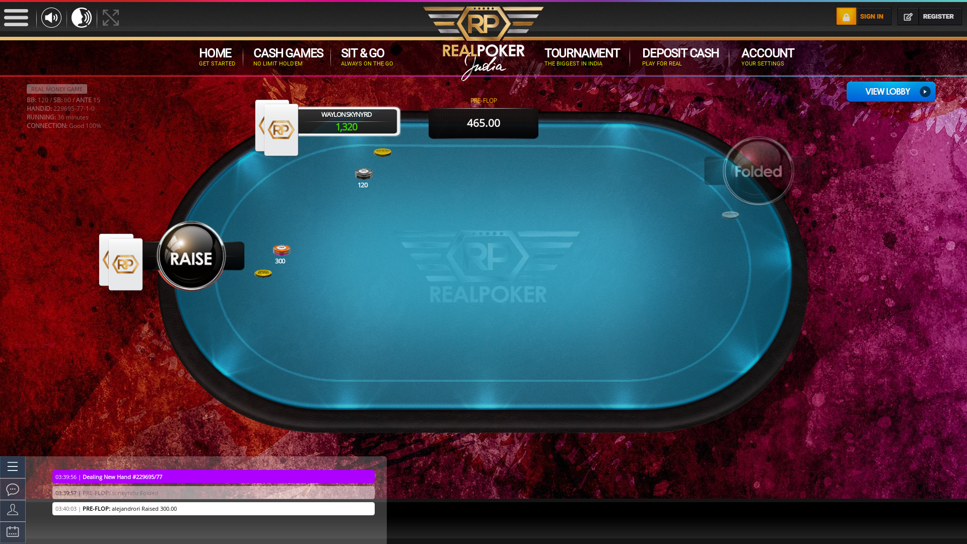 Real poker 10 player table in the 36th minute