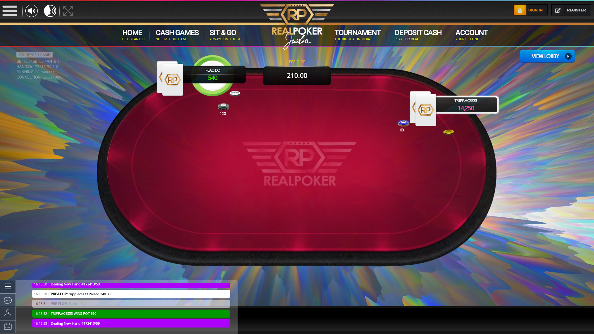 Real poker 10 player table in the 38th minute of the match