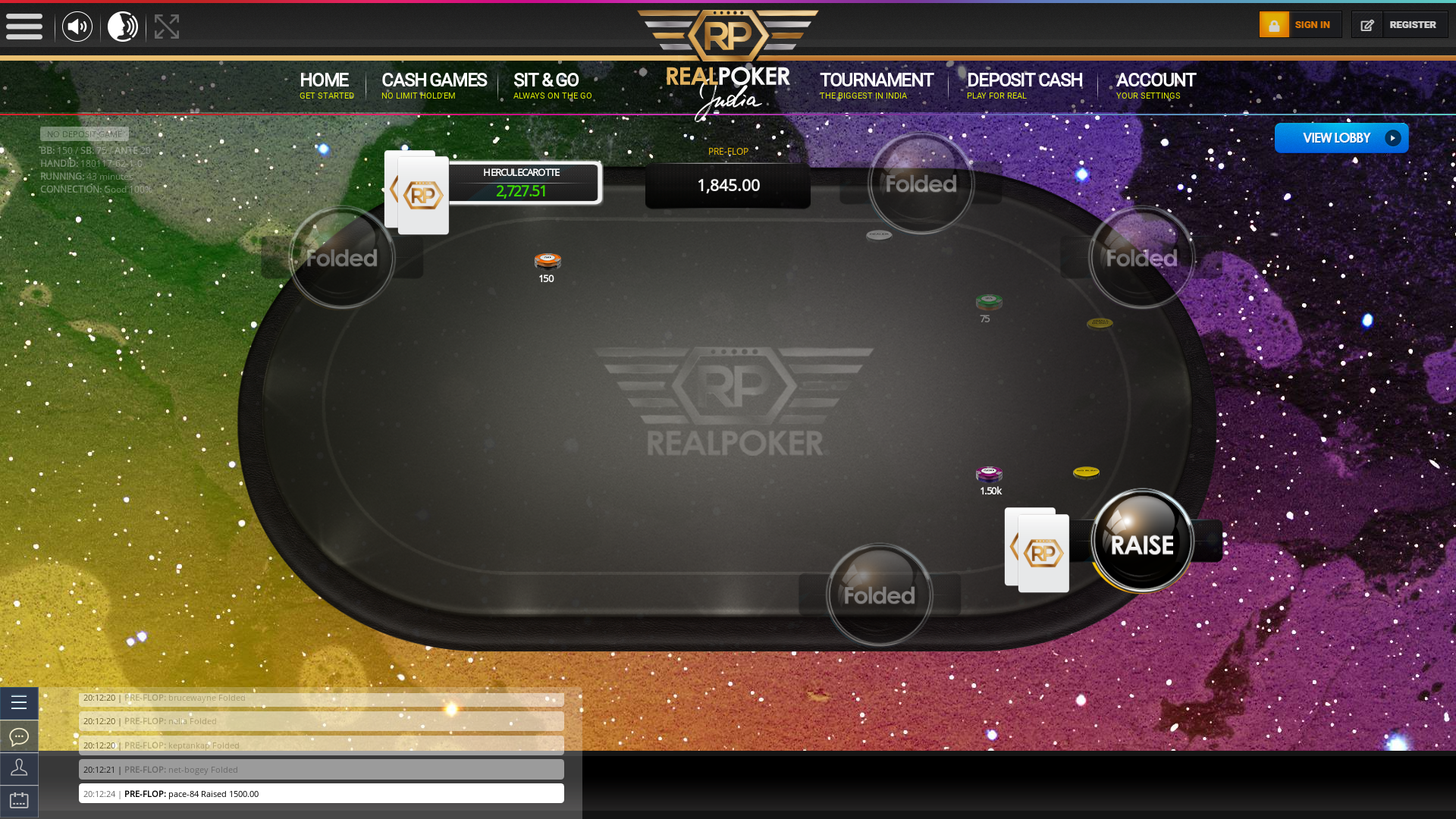 Real poker 10 player table in the 43rd minute of the match