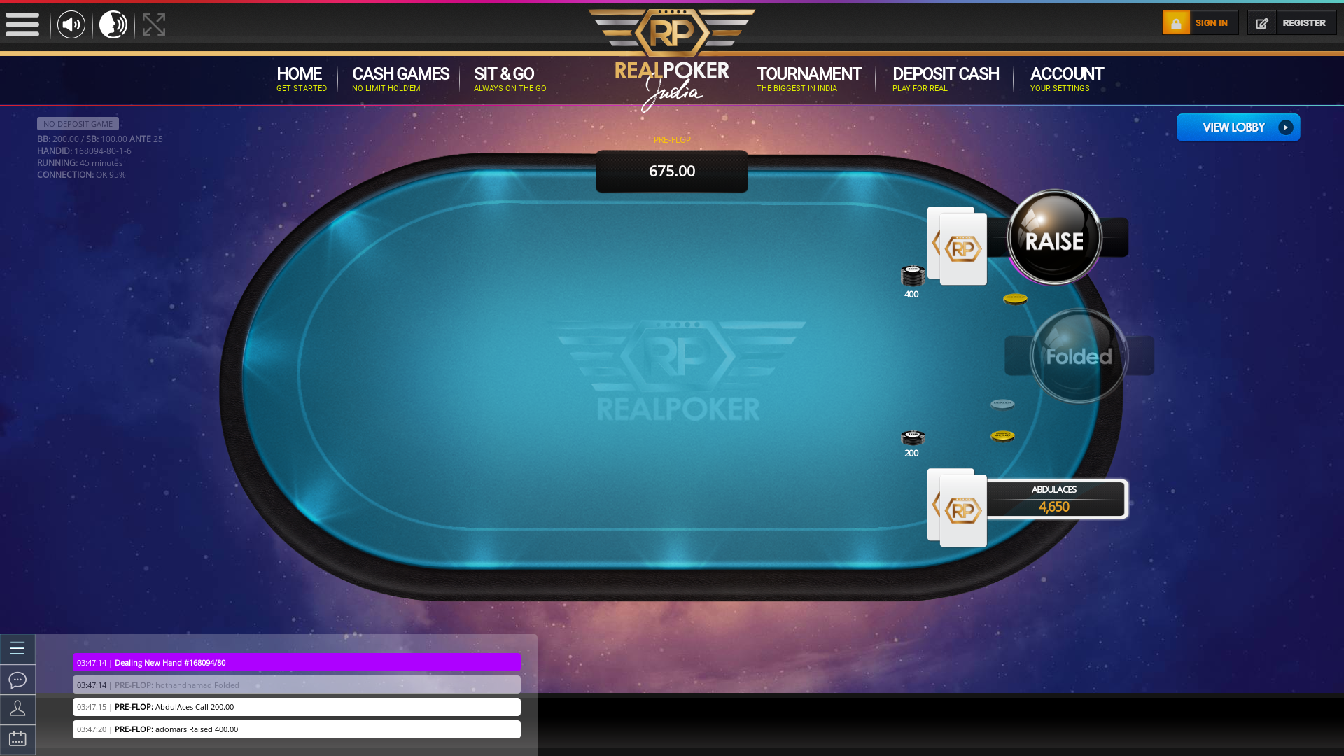 Real poker 10 player table in the 45th minute