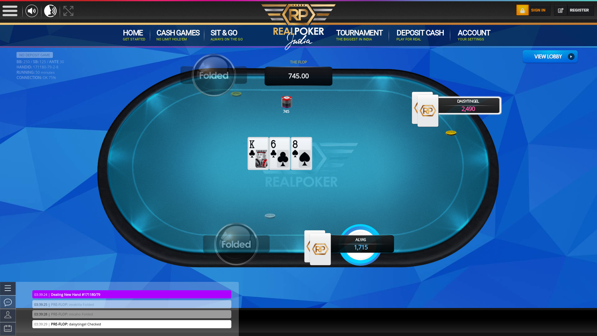 Real poker 10 player table in the 50th minute of the match