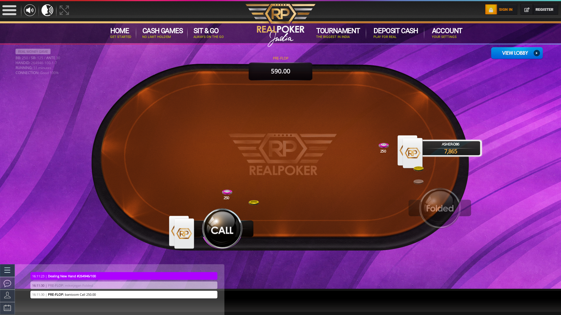 Real poker 10 player table in the 51st minute