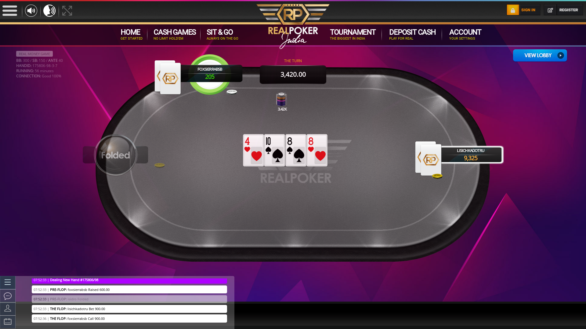 Real poker 10 player table in the 55th minute