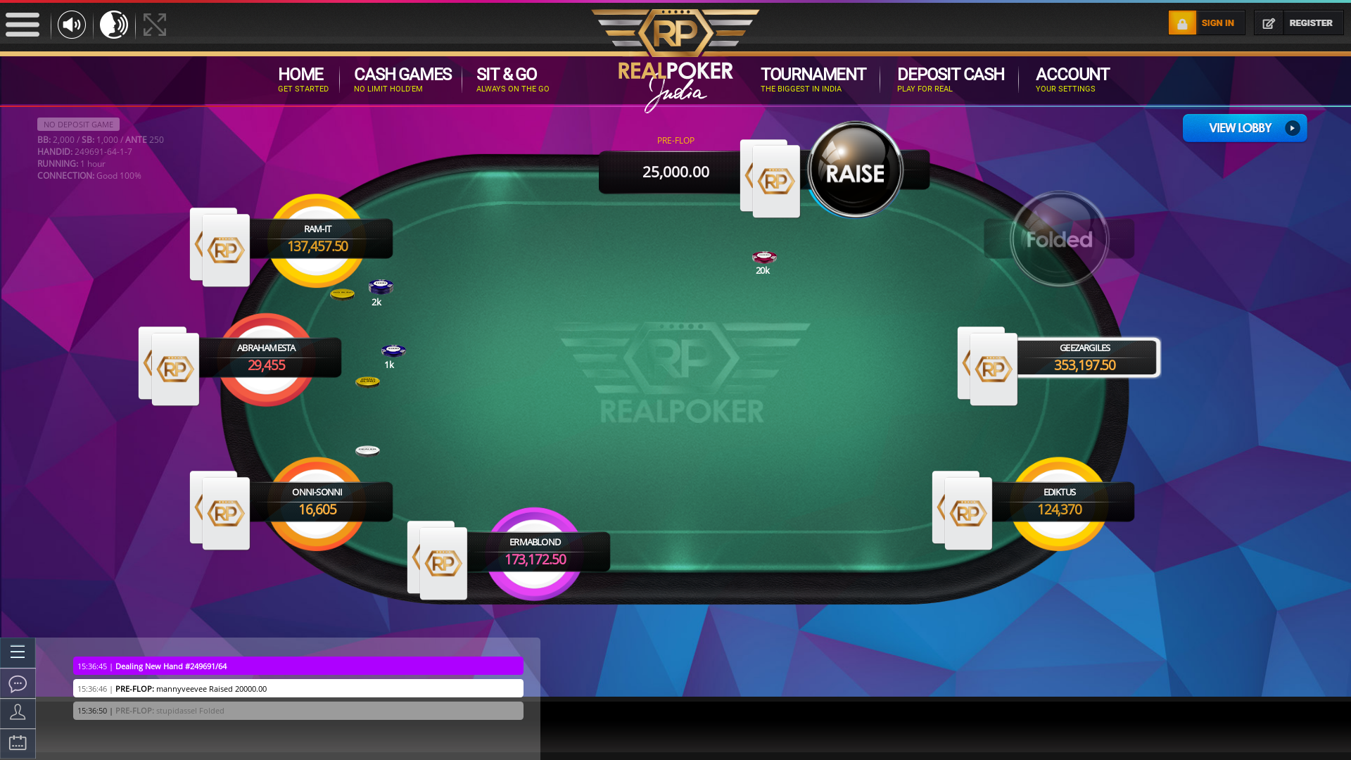 Real poker 10 player table in the 64th minute of the match