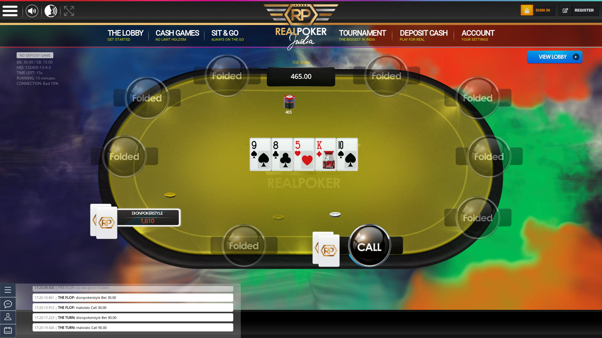 thatslife4 playing online poker on the Gurgaon table