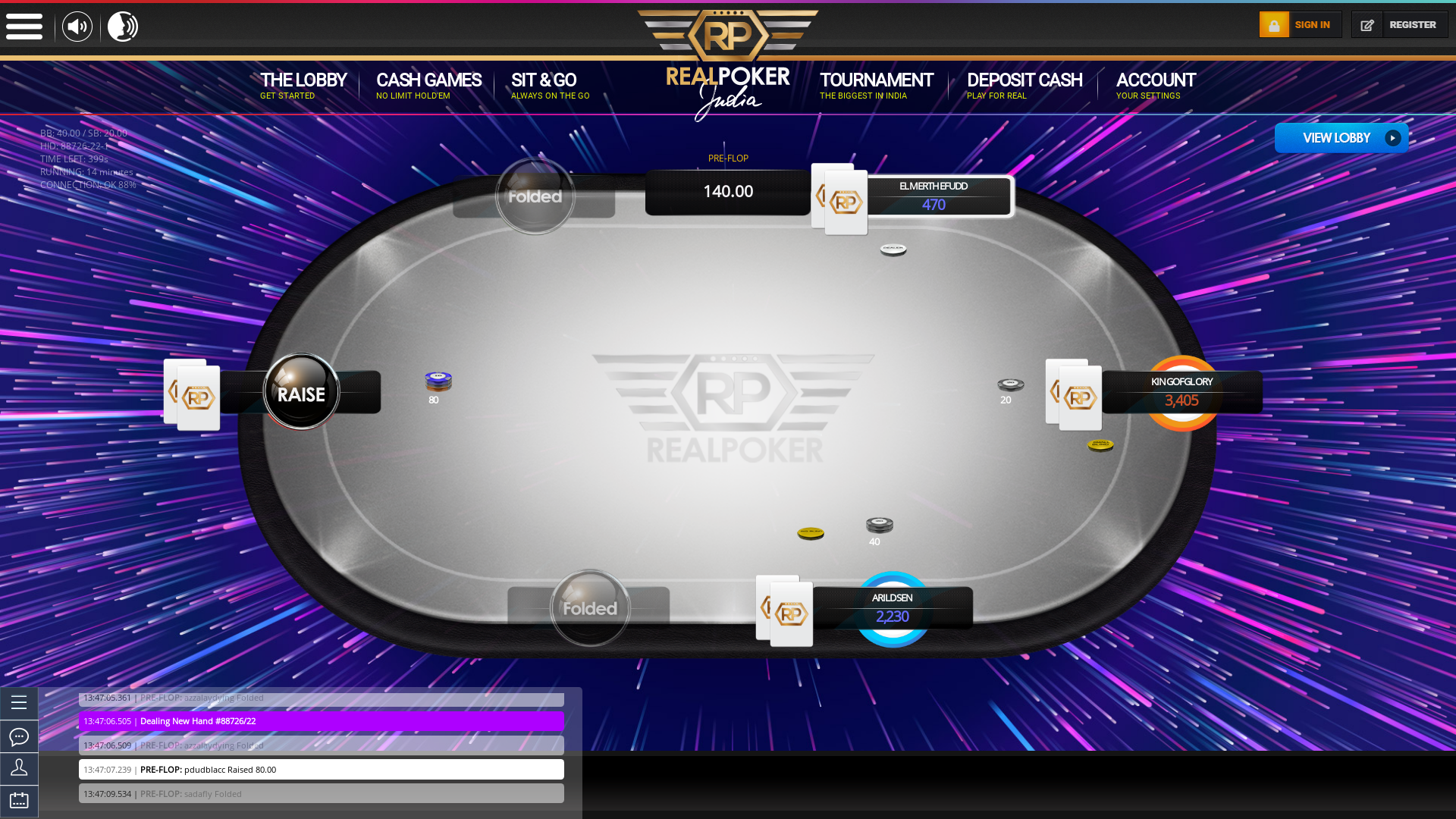 Thursday Afternoons  Real India Poker Online Table