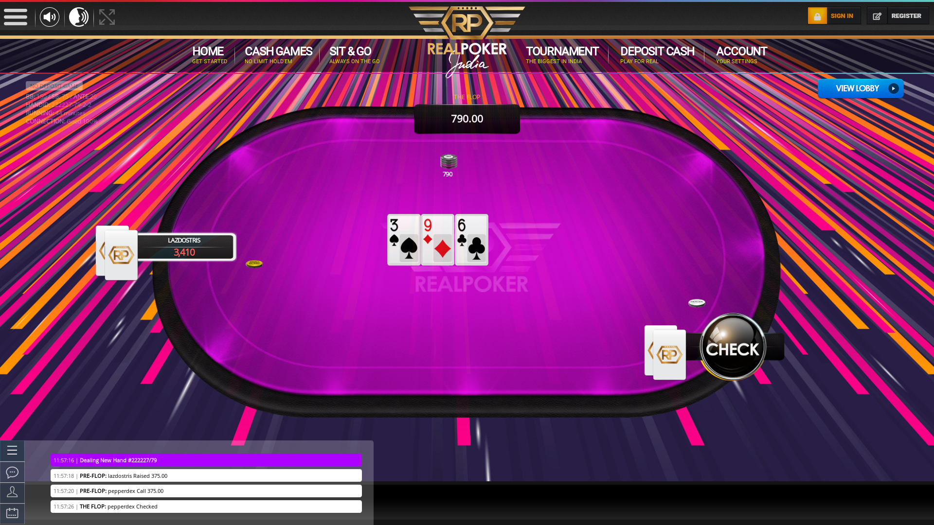 Varthur, Bangalore poker table on a 10 player table in the 44th minute of the meeting