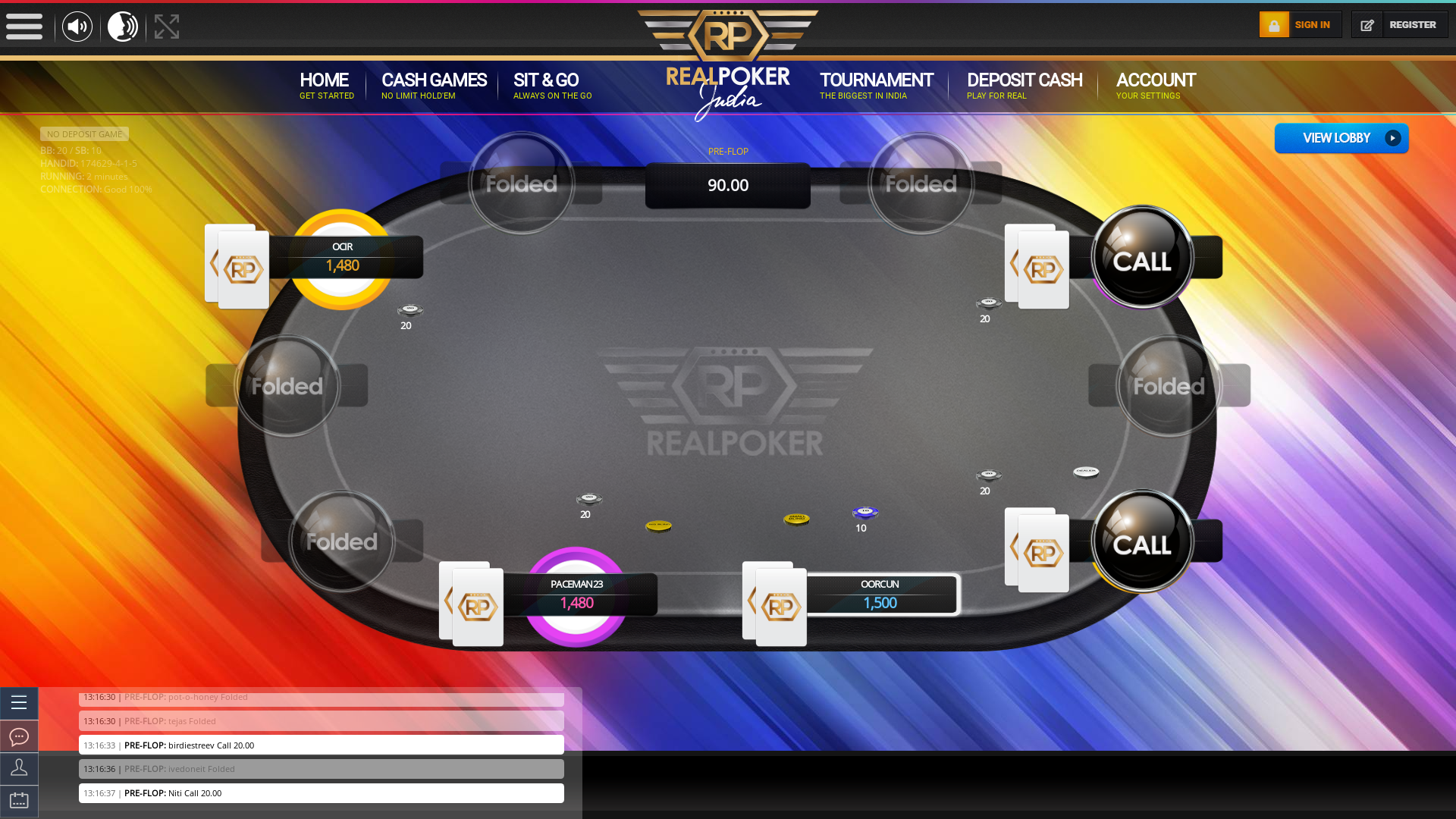 Vashi, Navi Mumbai texas holdem poker table on a 10 player table in the 2nd minute of the match